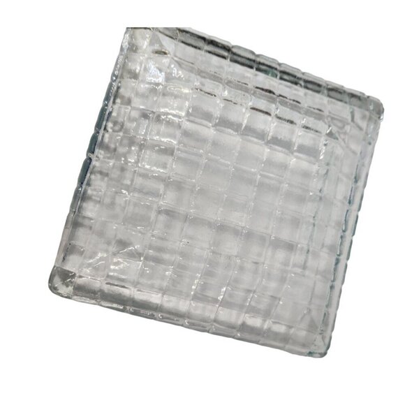 Mid Century Modern Art Glass Tray Grid Pattern Decor for Coffee Table Accent Tra - Picture 8 of 8